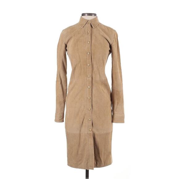 Ralph Lauren Women’s Suede Shirt Dress 4 Leather 90s Vintage Button Up Western - Picture 1 of 7